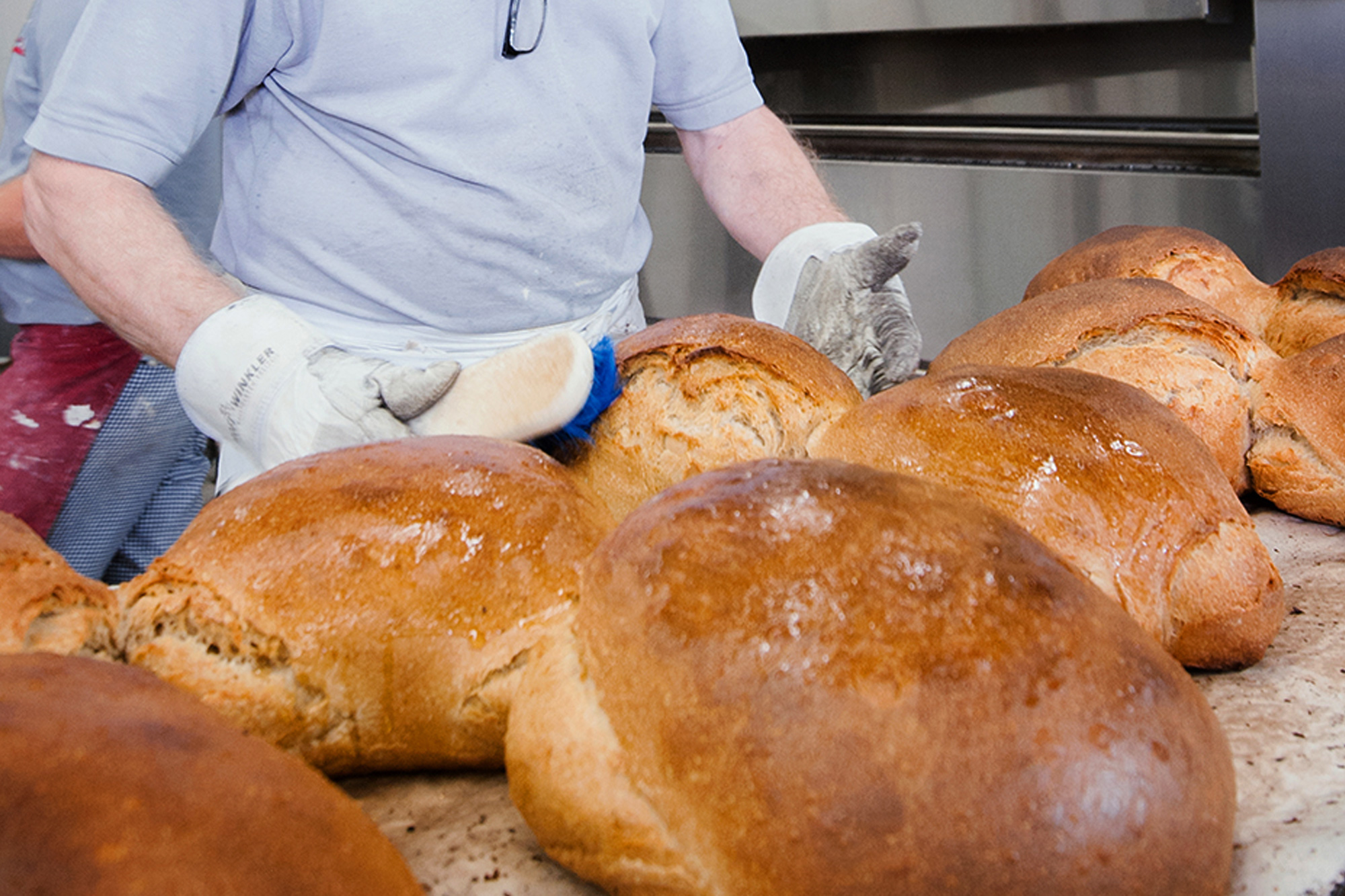 Aromatic wood fired oven bread Baker with wood oven breads