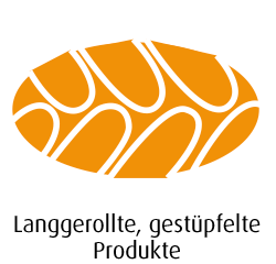 Icon für langgerollte, gestüpfelte Produkte